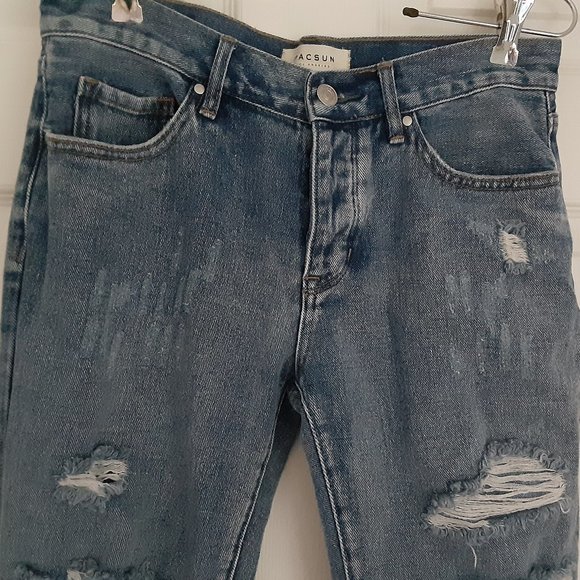 PacSun Boyfriend distressed denim blue jeans (26) - Picture 5 of 9
